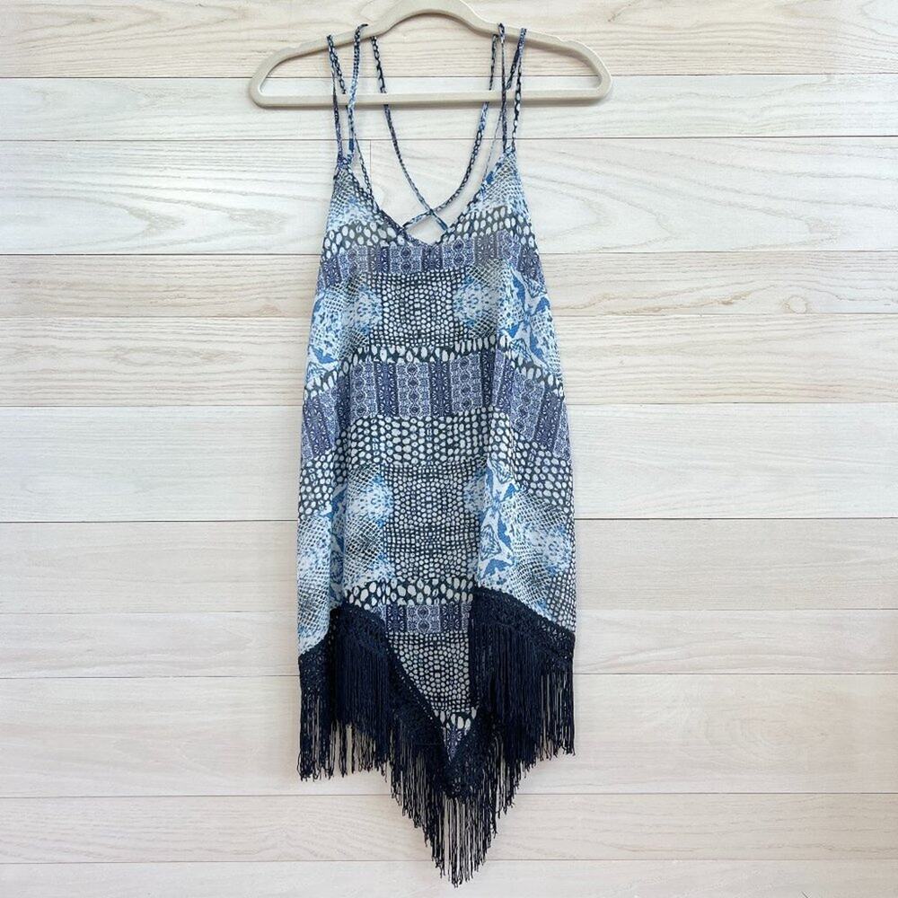 OndadeMar Blue Printed Cover Up NWOT